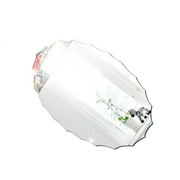 COMPUKAS Oval Mirror Sticker Lace Design, Plastic Adhesive Wall Decor