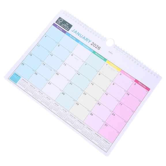COMPUKAS Yearly Wall Calendar 1 Set with Multi-Hanging Options, Large Date Display for Office and Home Organization