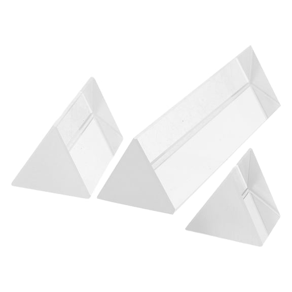 COMPUKAS Crystal Optical Teaching Prism Transparent Glass for School Experiments 3Pcs