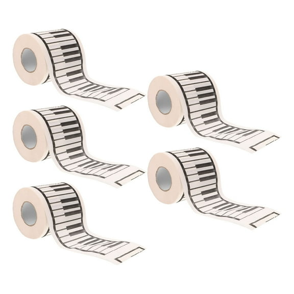 COMPUKAS Piano Pattern Tissue 5 Rolls Creative Design Music Enthusiasts Toilet Paper For Home Decorative Use