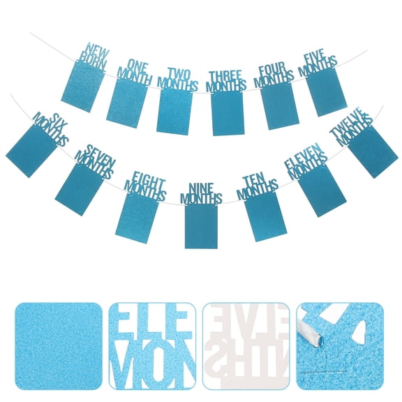 COMPUKAS Picture Frame Hanging String 1Set 10In Blue Glitter Gold For Parents Decorative Photo Display