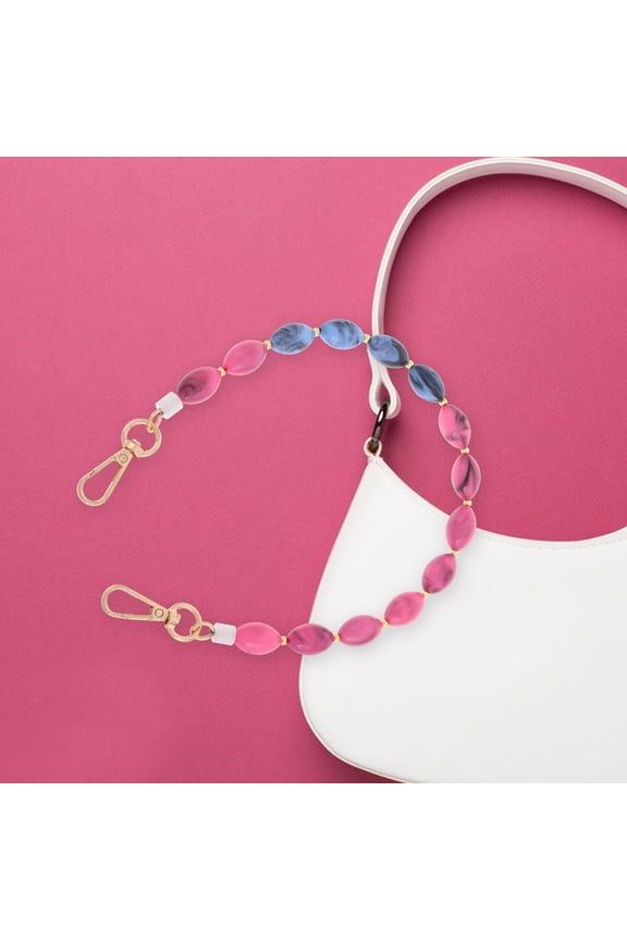 Pink Acrylic Bag Chain Extender Decorative Beaded Strap for Handmade Purse and Crossbody