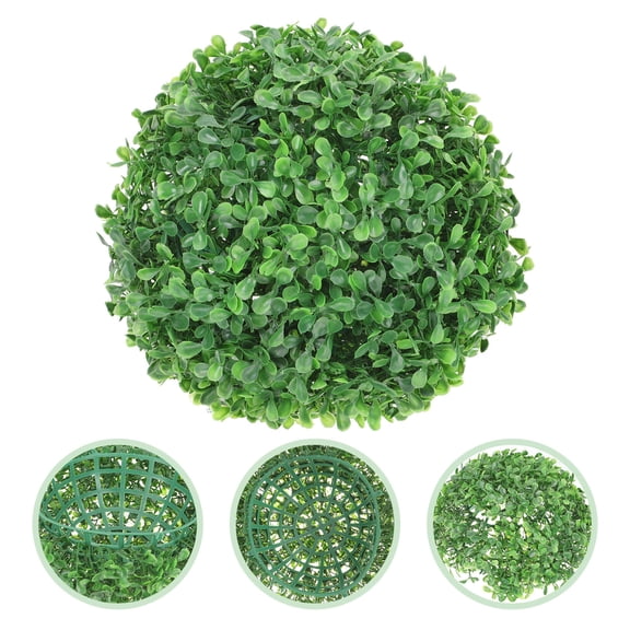 COMPUKAS 6-Inch Artificial Green Grass Ball for Home and Outdoor Decor, Durable Plastic with Long-Lasting Vivid Color