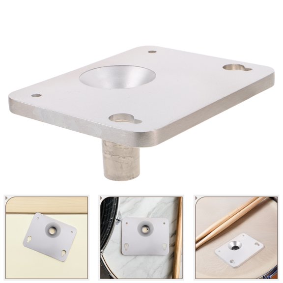 COMPUKAS Plated Silver Metal Drum Pad Base Plate for Electronic Drum Rack with Easy Installation