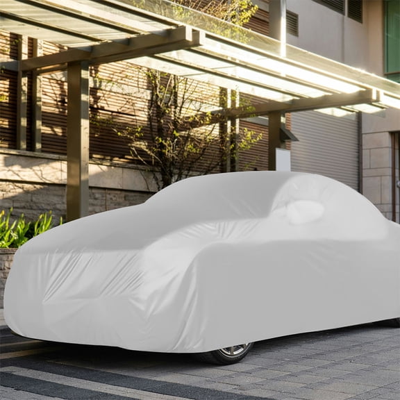 COMPUKAS Plated Silver Small Suv Car Cover All Weather Waterproof Durable Exterior Protection