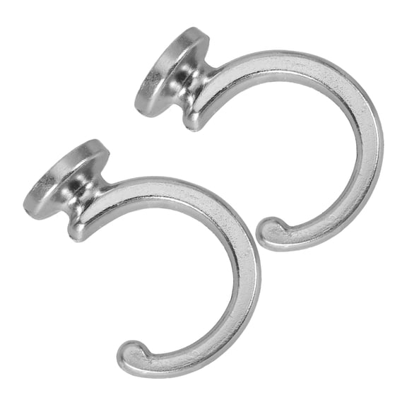 COMPUKAS Plated Silver Zinc Alloy Curtain Tieback Hooks for Hanging Use 2Pcs
