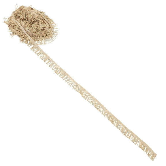 COMPUKAS Polyester Chainette Fringe Trim Light Brown for Curtains and Upholstery Decoration