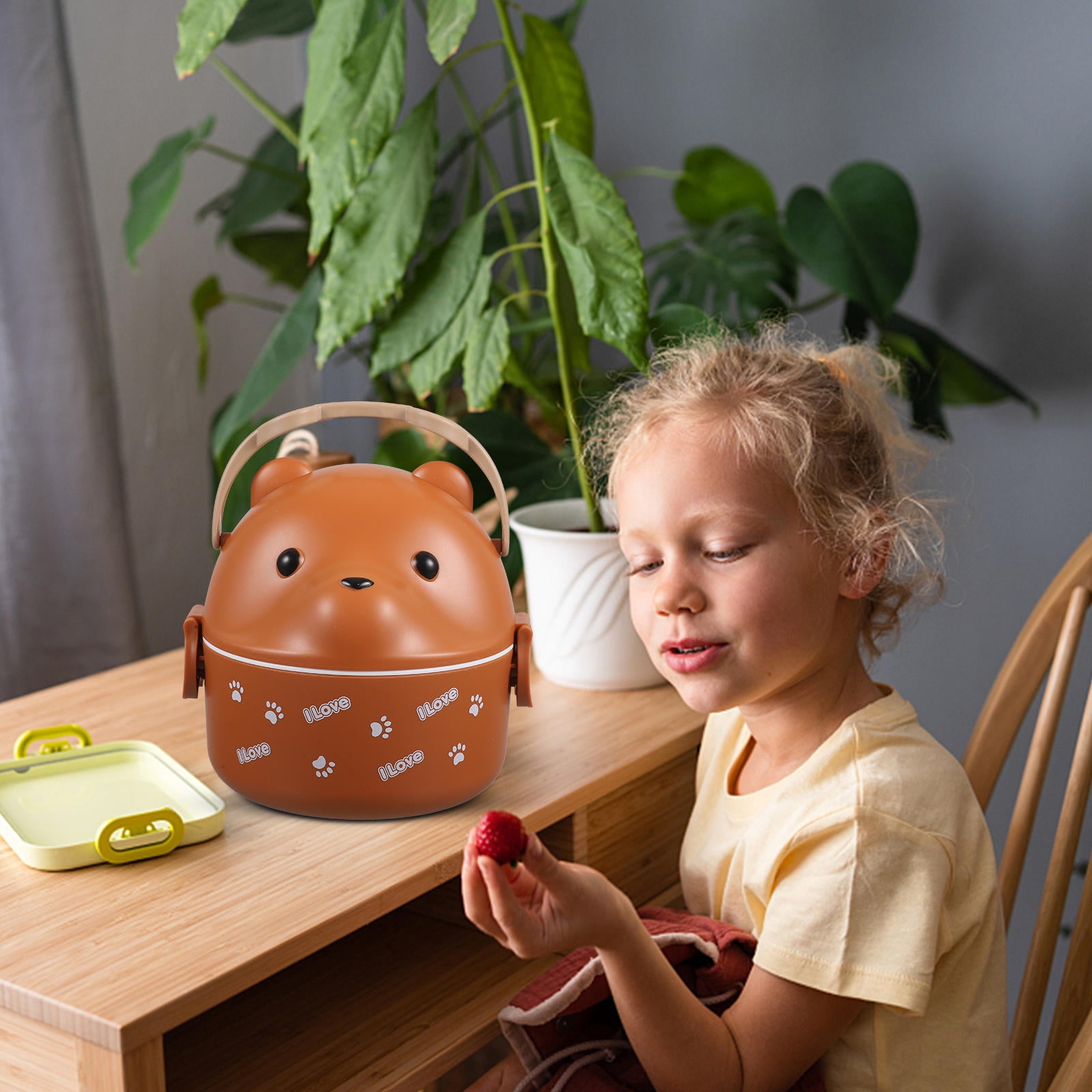 COMPUKAS Brown Plastic Bento Lunch Box Leakproof for Storage and ...