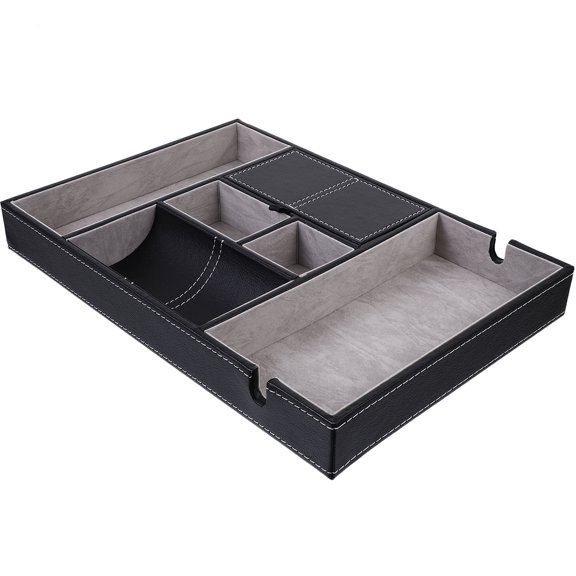 COMPUKAS Practical Black Storage Case with Five Compartments for Phone Keys and Glasses