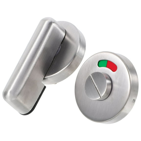 COMPUKAS Privacy Indicator Door Handle in Red with Round Knob for Public Restroom 1 Set