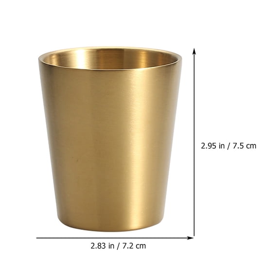 COMPUKAS Professional Golden Metal Shot Glass with Thickened Steel for Home Bar