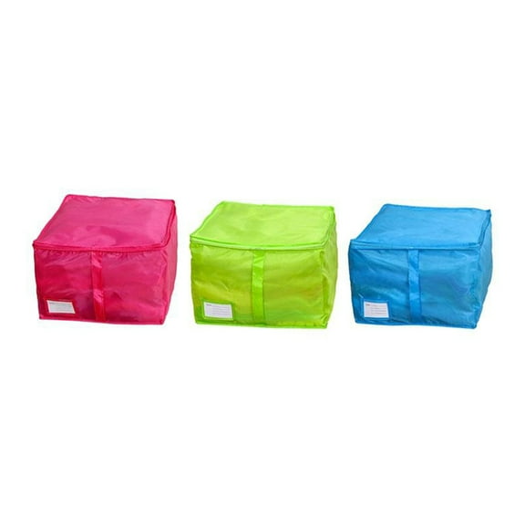COMPUKAS Small Quilt Storage Bag with Dual Zippers, Oxford Fabric Organizer for Clothes, Scarves, Gloves - 1 Set