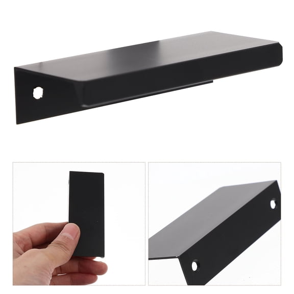 COMPUKAS Rectangular Smooth Edges Black Drawer Edge Pulls - -Proof Furniture Pull Handles