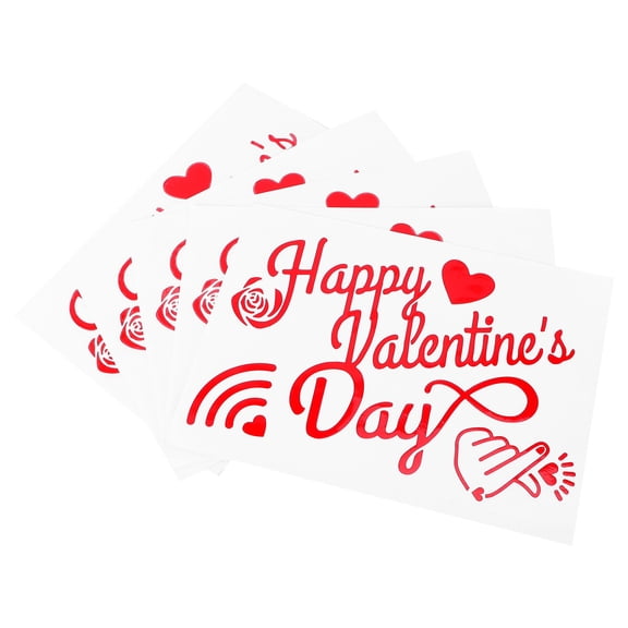 COMPUKAS Red Wedding Balloon Decal PVC Stickers for Decor Easy to Use for All Ages and Scenes 5Pcs