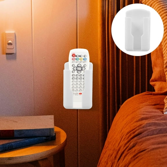 COMPUKAS Remote Control Holder for Bed 10Pcs Wall Mountable Storage Organizer in White ABS