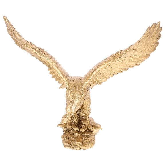 COMPUKAS Golden Resin Eagle Figurine Office Adornment Courage Victory Symbol