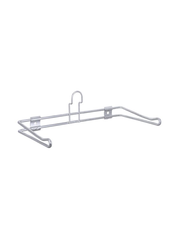Wall Mount T Shirt Bag Holder Rack Plated Silver Metal for Space Saving and Efficient Retail Bag Organization