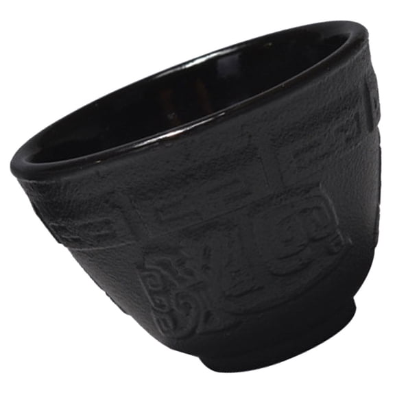 COMPUKAS Retro Cast Iron Tea Cup Kung Fu Teaware Vintage Tea Holder For Home Office Easy To Clean Resistant Design