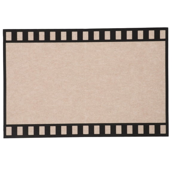 COMPUKAS Retro Film Strip Memo Board for Wall Decor Light Brown Felt Polyester Multifunctional Photo Frame 12.5 x 18 inches