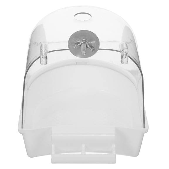 COMPUKAS Reusable Bird Bathtub White Plastic Hanging Bath Box for Parakeet Cage