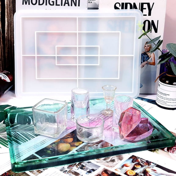 COMPUKAS Reusable Epoxy Resin Mold Tray Molds for Epoxy Resin White 1Pcs Smooth Surface Casting Various Occasions