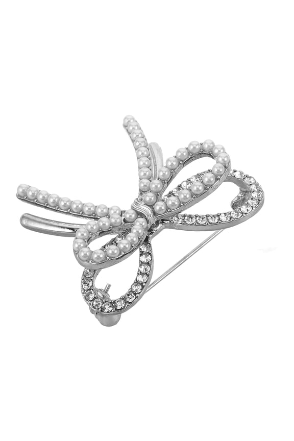 Stylish Rhinestone Bow Brooch for Women, 2.5 Inch Sparkling Decorative Pin, Perfect Accessory for Any Occasion