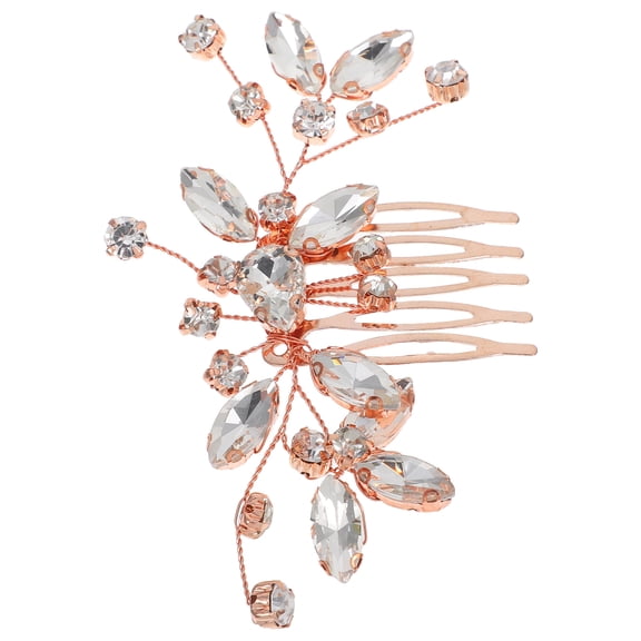 COMPUKAS Elegant Rhinestone Bridal Hair Side Comb Accessory for Women Bride Wedding 1 Piece