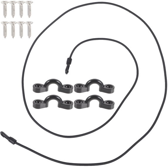 COMPUKAS Bungee Dock Lines Set with Plastic Coating, Elastic Cord for Secure Boat Mooring and Docking