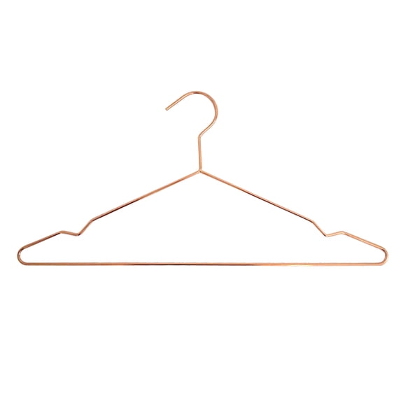 COMPUKAS Rose Gold NonSlip Metal Clothes Hangers for Hanging Laundry Strong and Lightweight 12.5 Inches
