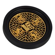 COMPUKAS Round Golden Chinese Style Coffee Mug Coasters with Heat Protection and Anti Slip Feature