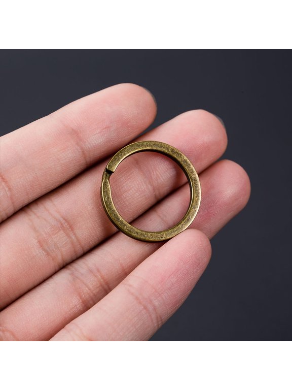 Round Keychain Rings Smooth Surface DIY Purse Bag Accessory 100Pcs