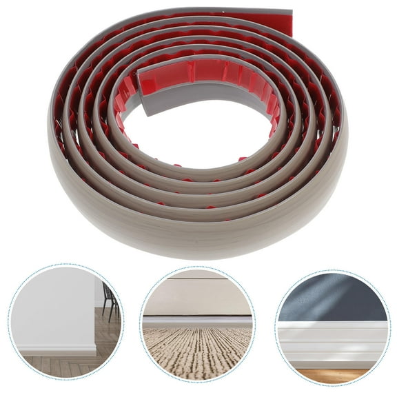 COMPUKAS Self Adhesive PVC Sliding Door Ramp Floor Transition Strip Grey for Home Use 2m