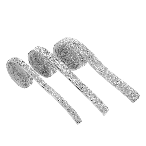 COMPUKAS Self Adhesive Silver Rhinestone Strips Tape for Jewelry Making and Wrapping