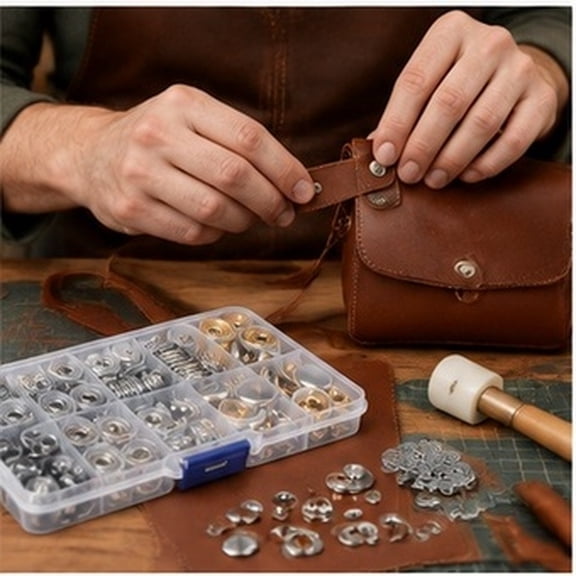 COMPUKAS Sewing Snap Button Kit with Heavy Duty Metal Snaps for Bags and Clothing Projects