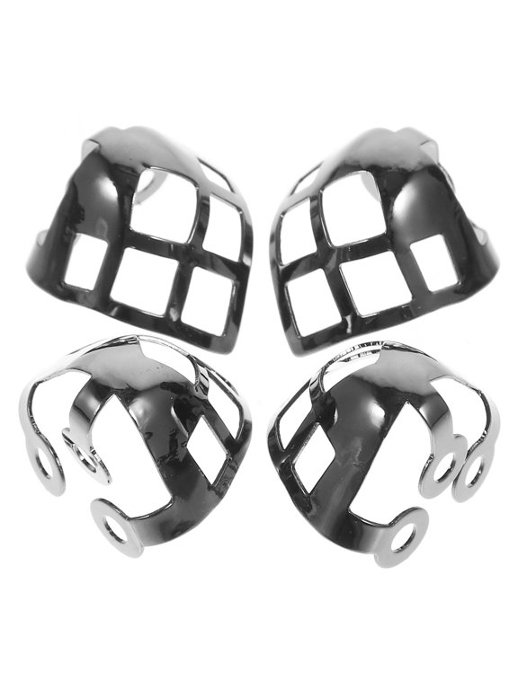 1 Pair Black Metal Boot Toe Protectors Shoe Tip Covers with Glossy for Footwear