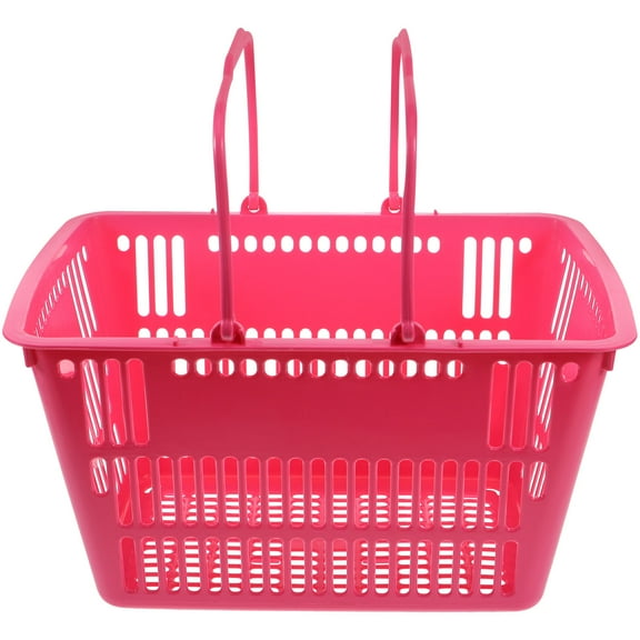 COMPUKAS Shopping Baskets Retail Plastic with Thickened Handles for Fruit Stores 1Pack