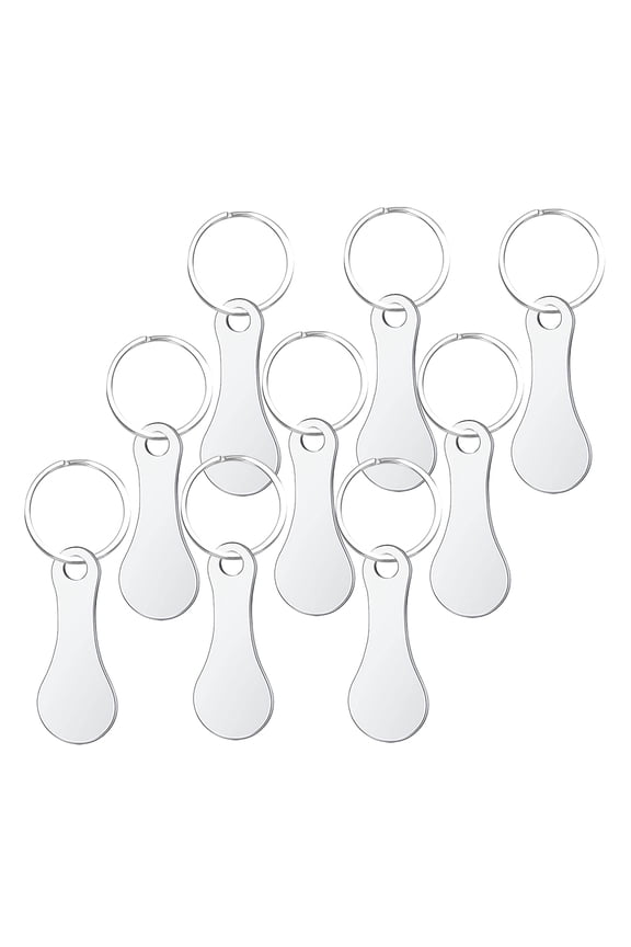 Shopping Cart Coin Quarter 9Pcs Metal Keychain Tokens for Men Women