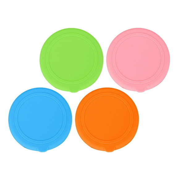 COMPUKAS Silicone Lids for Glass Cups 4-Pack Assorted Colors Reusable Bowl Covers Airtight Seal for Food Storage