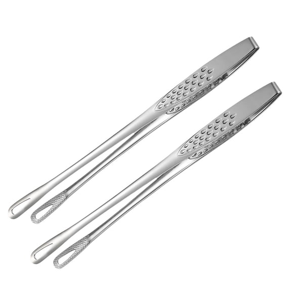 COMPUKAS 2-Pack Kitchen Food Tongs Heavy Duty Barbecue Tongs for Cooking and Grilling