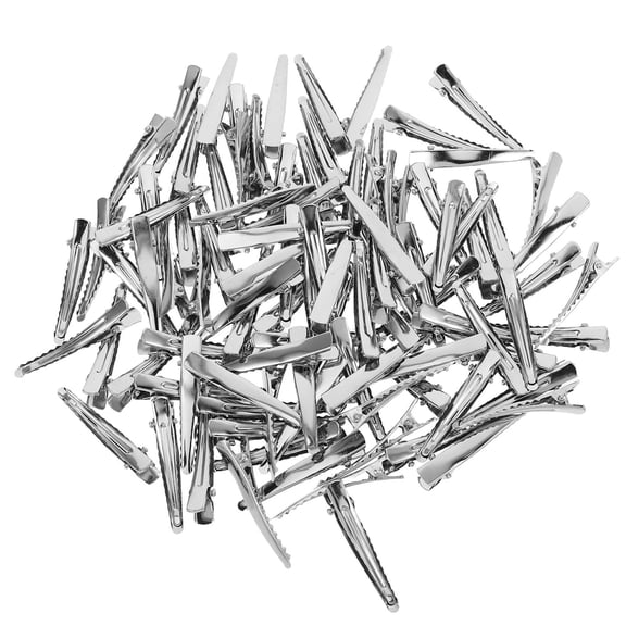 COMPUKAS Silver Metal Hair Clips for Women's and Girls No Damage Design 100pcs for Salon and Daily Styling