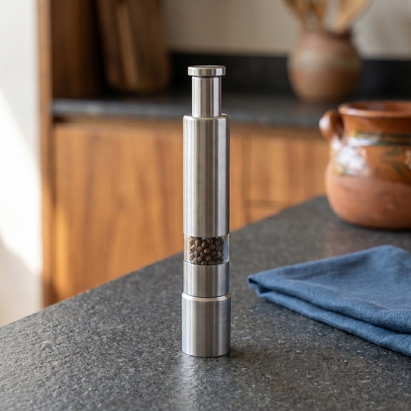 COMPUKAS Plated Pepper Stainless Steel Kitchen Spice Mill Tool for Freshly Ground Pepper