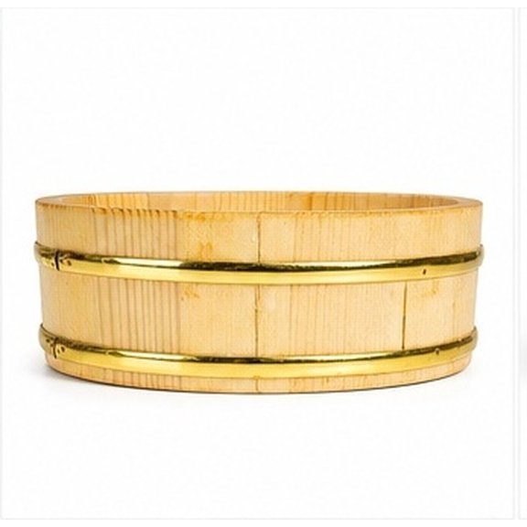 COMPUKAS Small Wooden Sushi Serving Container Food Bucket for Restaurant and Kitchen Use