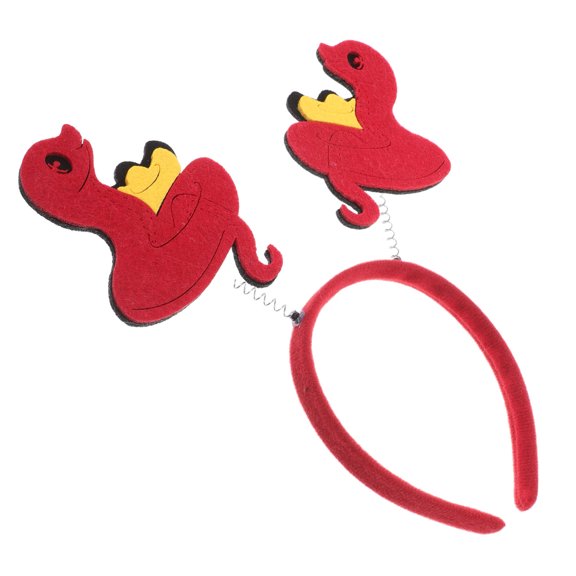 COMPUKAS New Year Red Snake Headband Cloth Hair Accessory for Holiday and Festival Wear