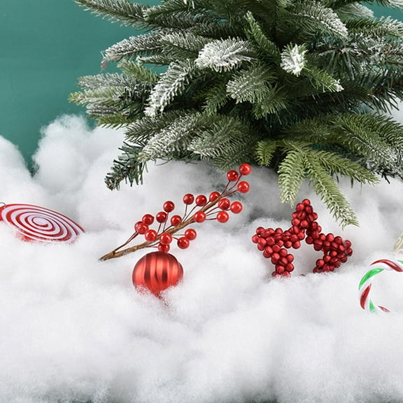 COMPUKAS Snow Mat Simulated Snowflake Carpet White 1Set for Winter Theme Home Decoration