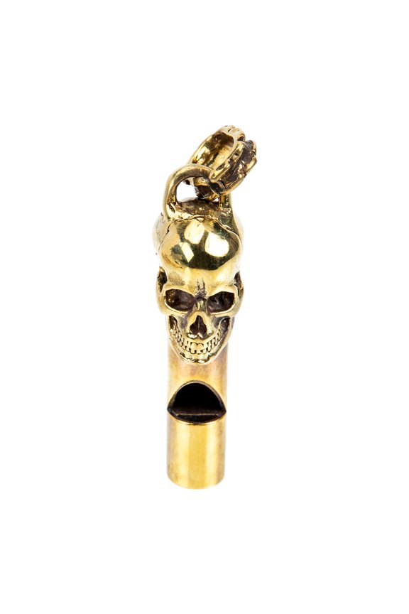 Spooky Golden Copper Whistle Skull Head Design Durable for Referee and Emergency