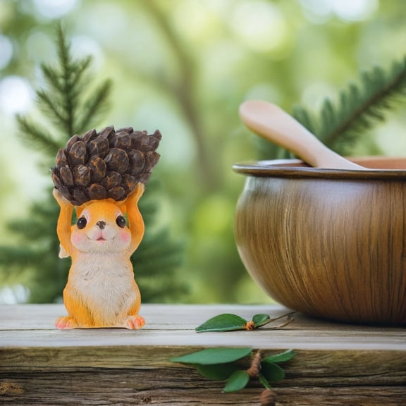 COMPUKAS squirrel mini figurines: Miniature Outdoor Statue Multi 1Set
