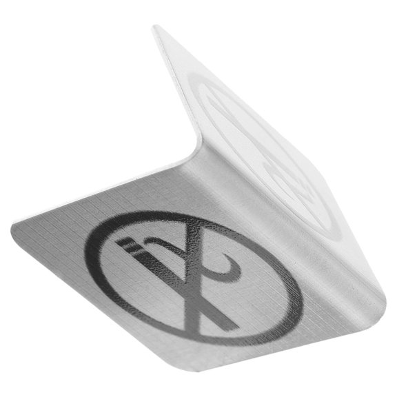 COMPUKAS Stainless Steel Double-Sided Sign for Office Desk and Restaurant Table Tent with Clear Symbol Display