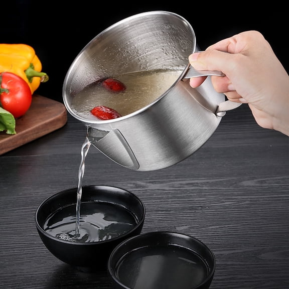 COMPUKAS 1Pcs Oil Separation Tool Stainless Steel Grease Separator for Kitchen Tool