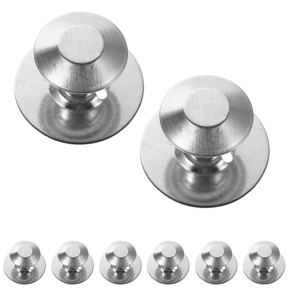 COMPUKAS Stainless Steel Self Adhesive Round Door Knobs for Closet Decor 8Pcs