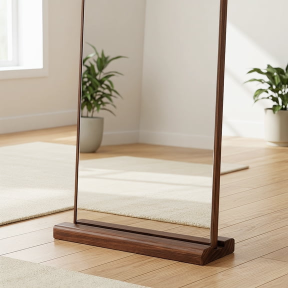 COMPUKAS Wooden Mirror Holder Stand with Anti- Base for Full Length Mirrors, Decorative and Support